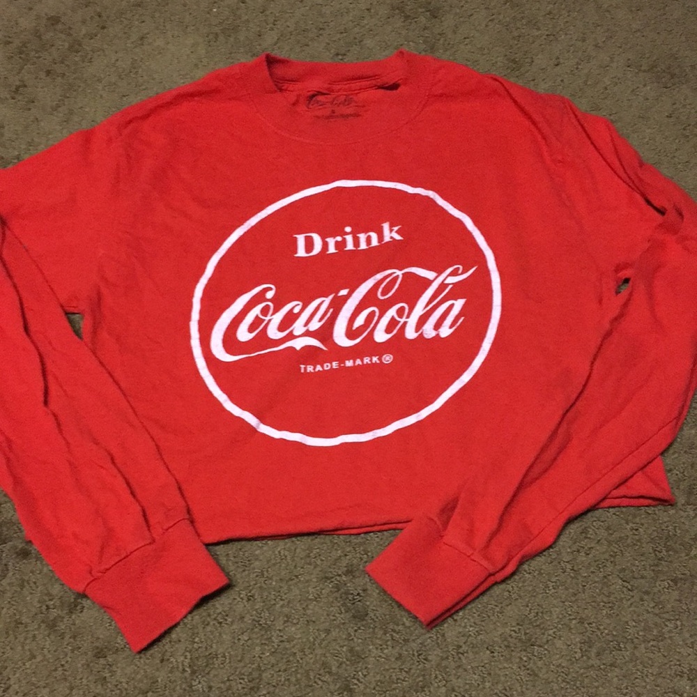 Coca cola Small long sleeve crop top EUC